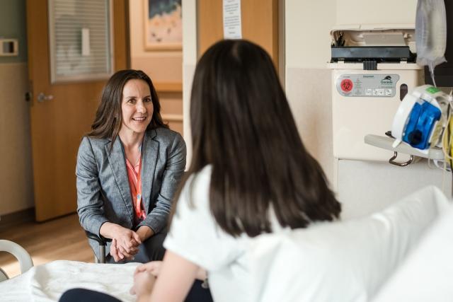 Provider talking to patient